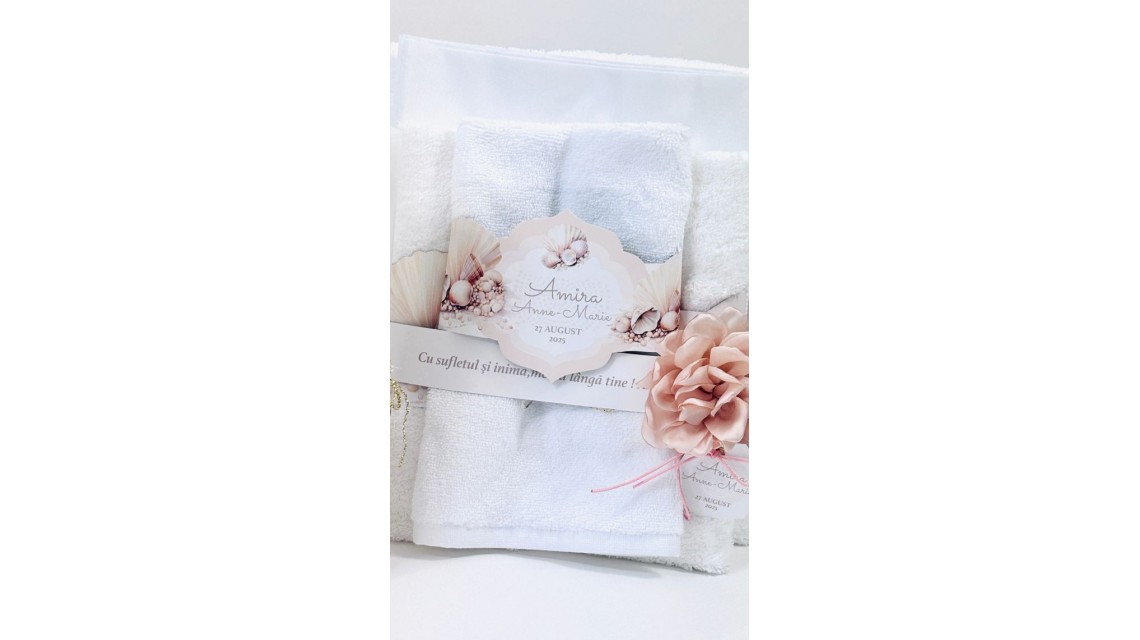 Trusou botez cu perle și scoici în nuanțe sand & peach – „Perle Marine” 9
